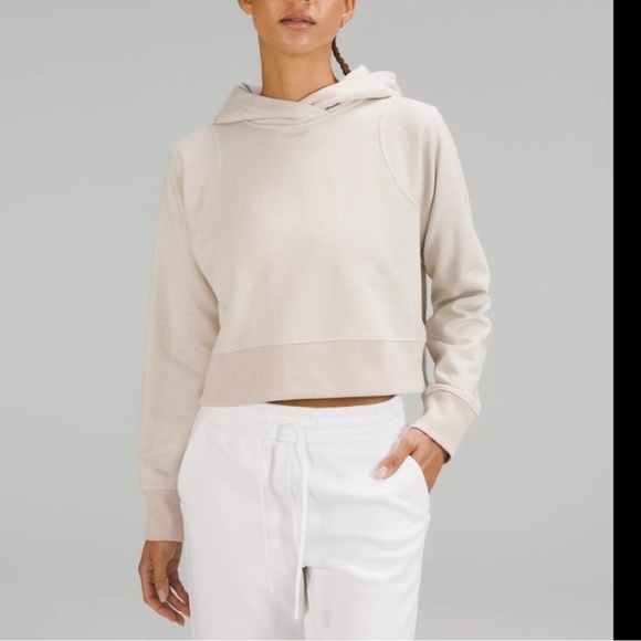 Lululemon Cropped Scuba Cream Hooded Sweatshirt - Picture 1 of 7